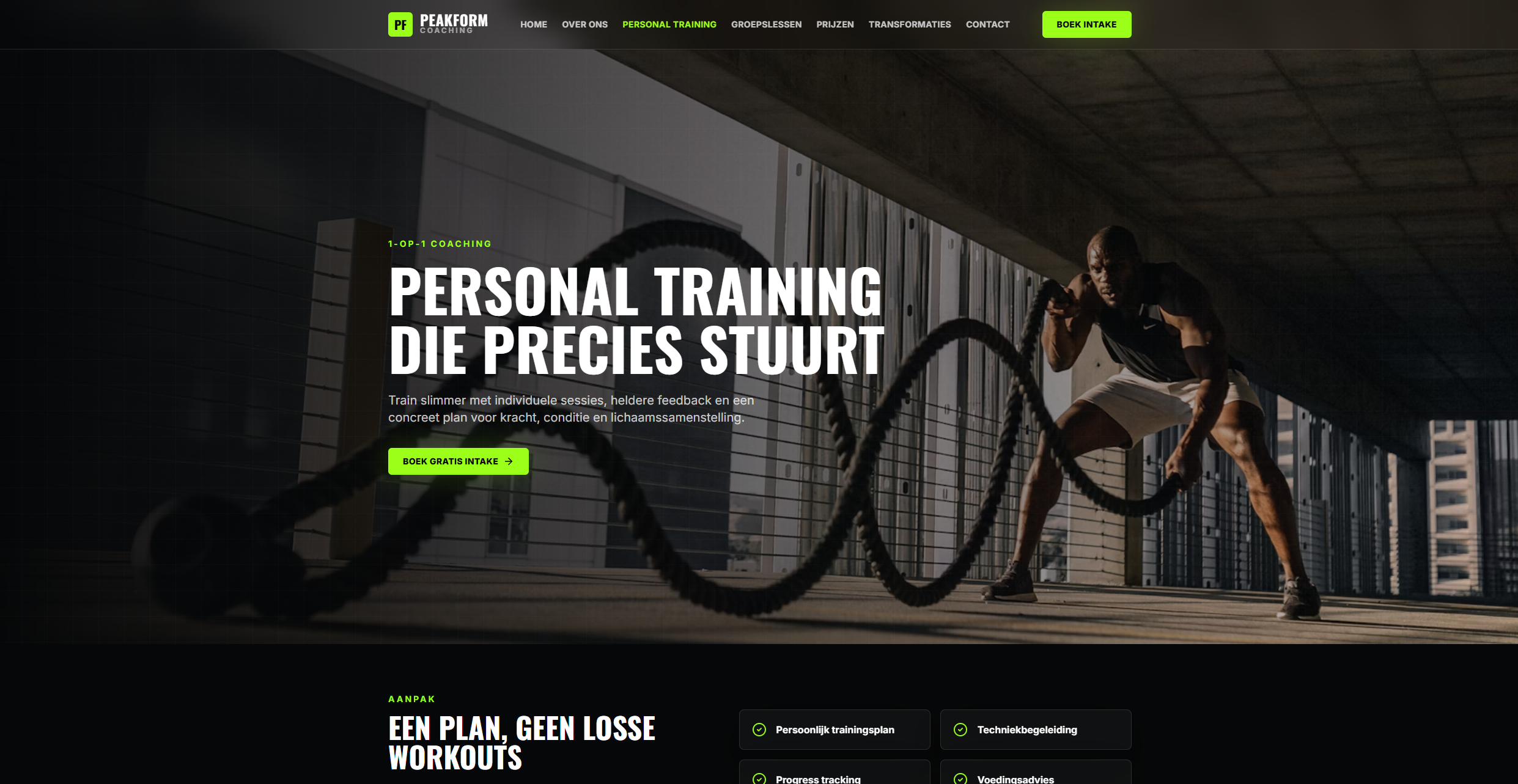 Personal training dienstpagina